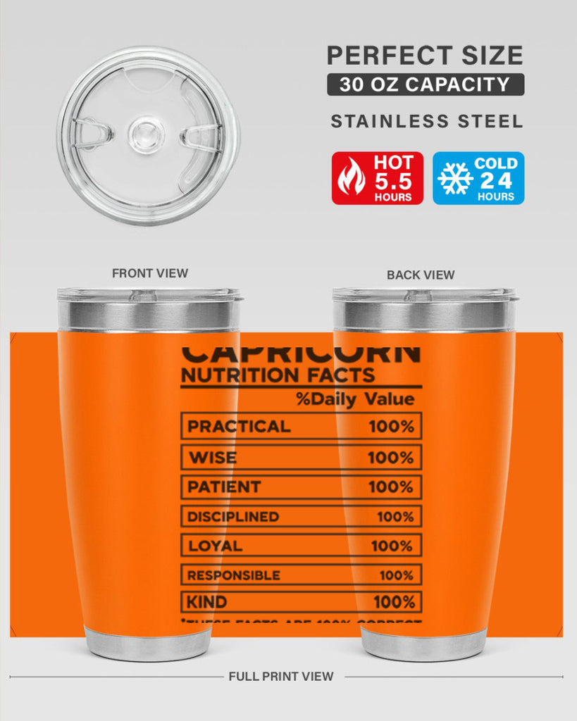Capricorn Nutrition Facts 185#- zodiac- Tumbler