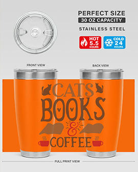 Cats Books Coffee Style 9#- cat- Tumbler