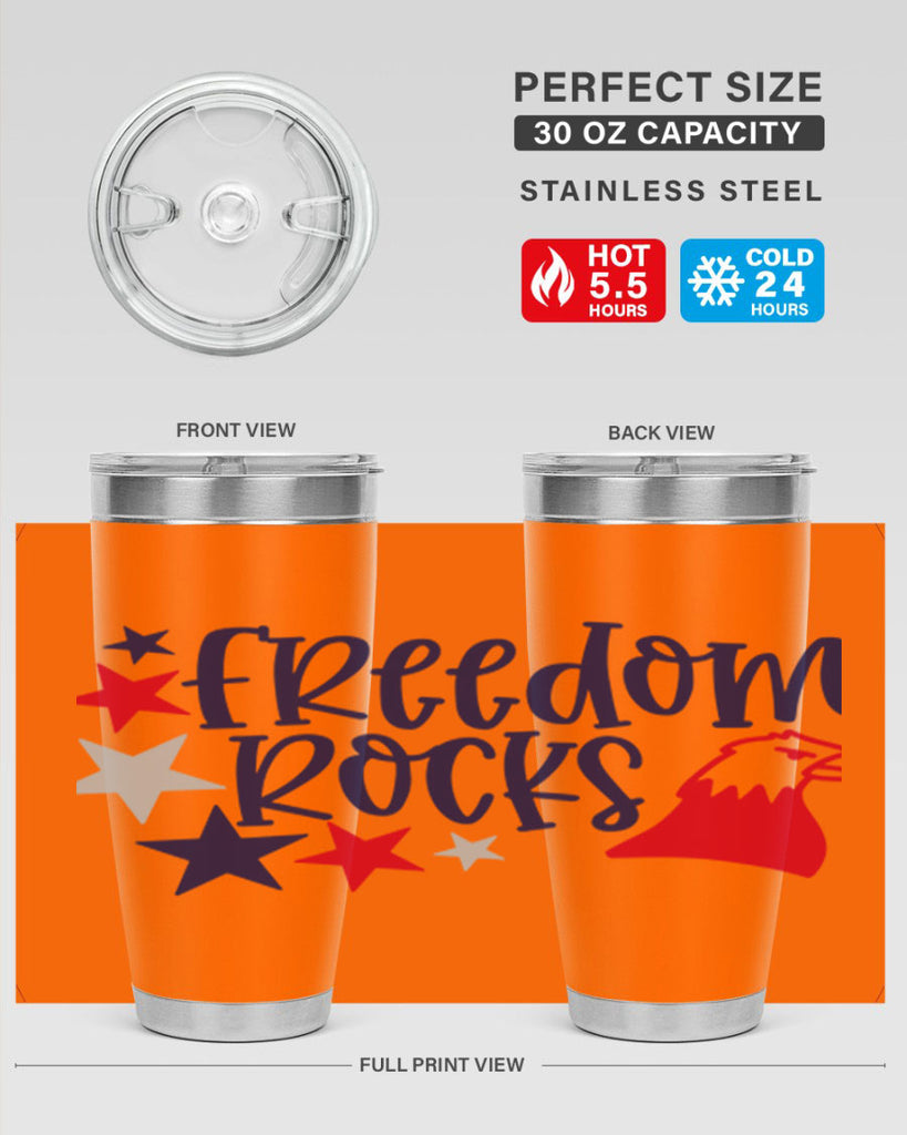 Freedom Rocks Style 148#- Fourt Of July- Tumbler