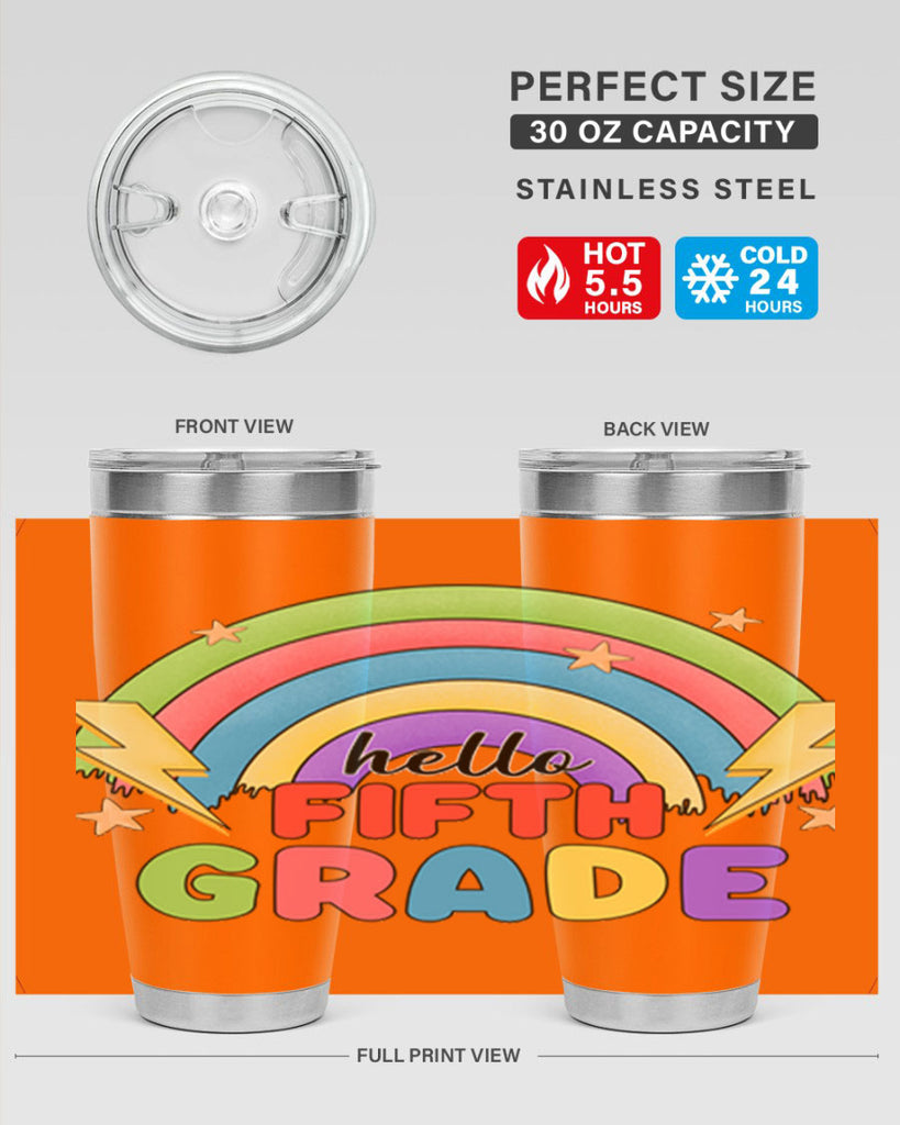 Hello 5th Grade Rainbow 14#- 5th grade- Tumbler