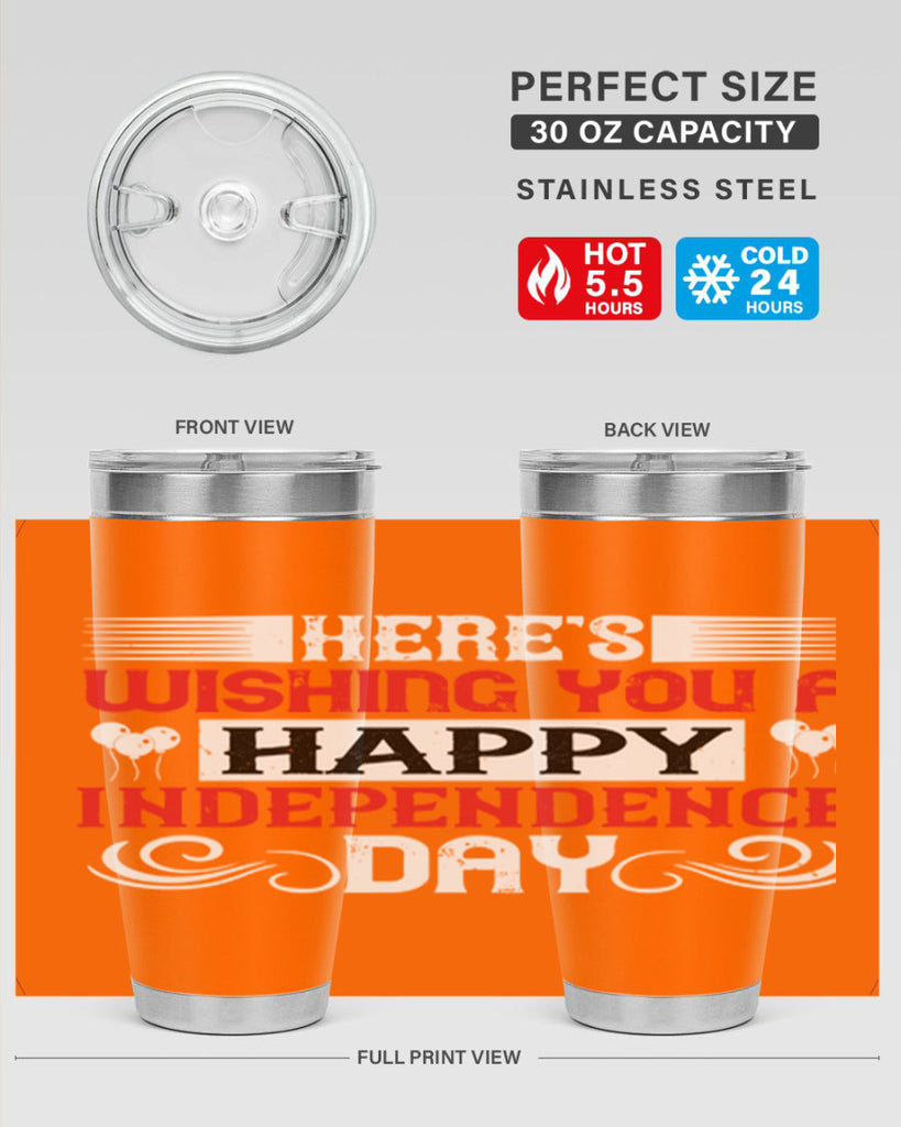 Heres wishing you a happy Independence Day Style 111#- Fourt Of July- Tumbler