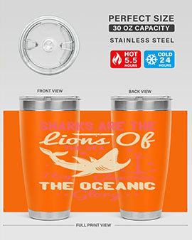 Sharks are the lions of the seaThey glamorize the oceanic glory Style 28#- shark  fish- Tumbler