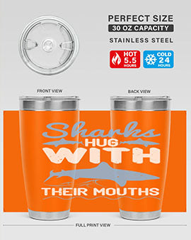 Sharks hug with their mouths Style 22#- shark  fish- Tumbler