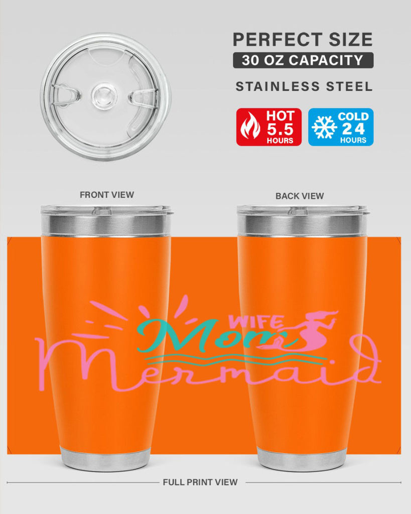 Wife Mom Mermaid 672#- mermaid- Tumbler