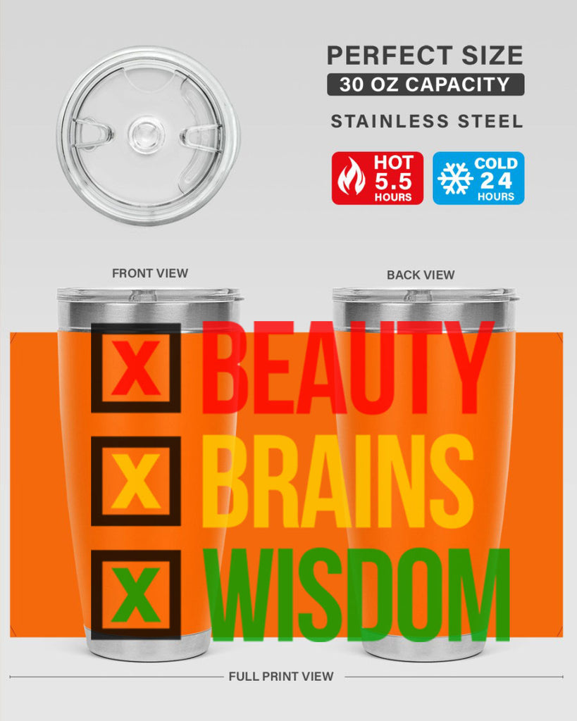 beauty brains wisdom 262#- black words phrases- Cotton Tank