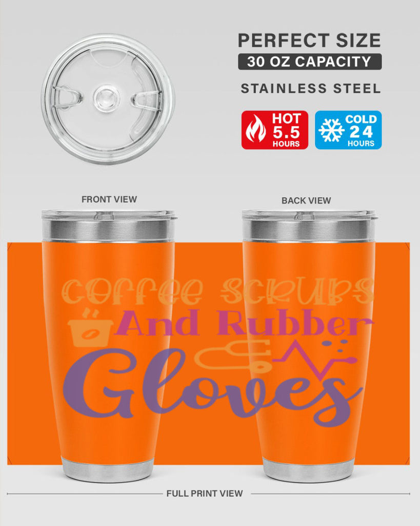 coffee scrubs and rubber gloves Style 392#- nurse- tumbler