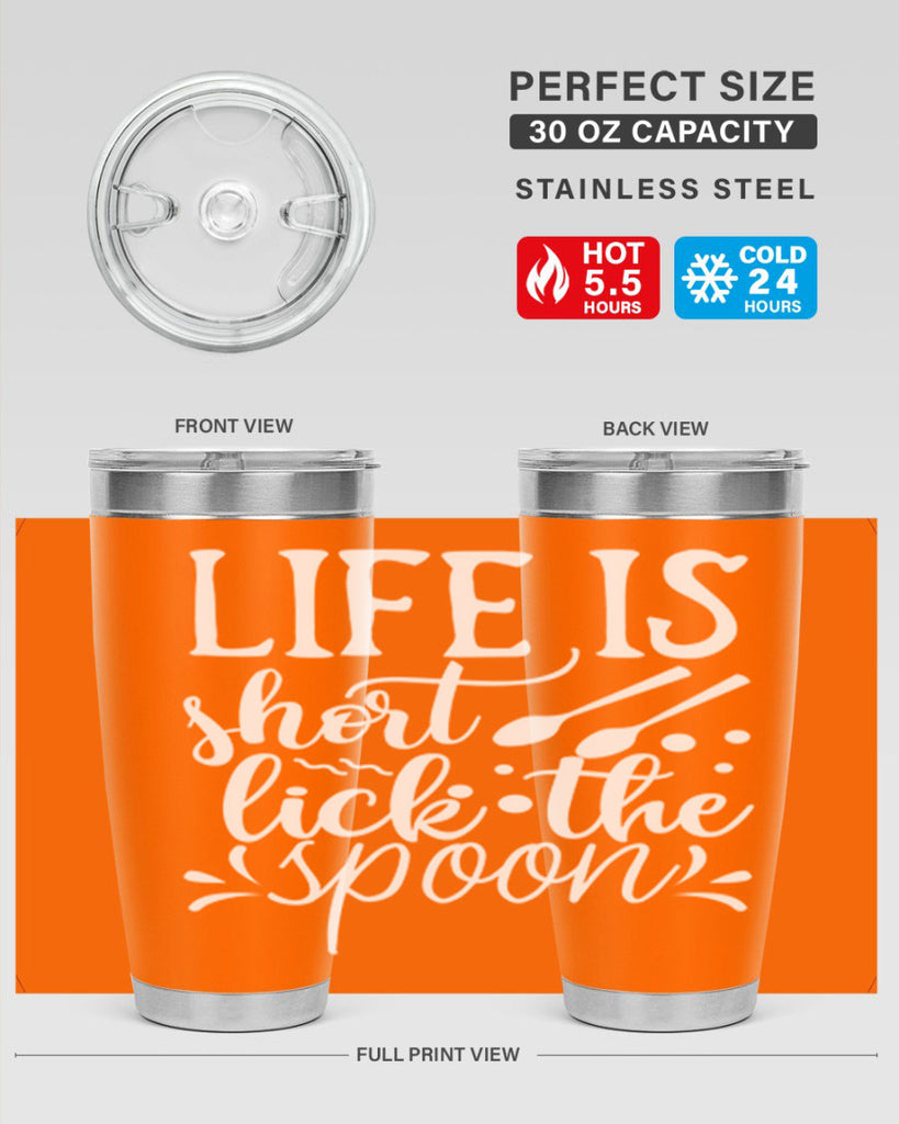 life is short lick the spoon 25#- kitchen- Tumbler