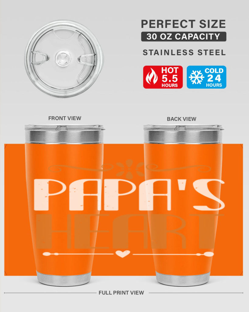 papas heart 13#- grandpa - papa- Tumbler
