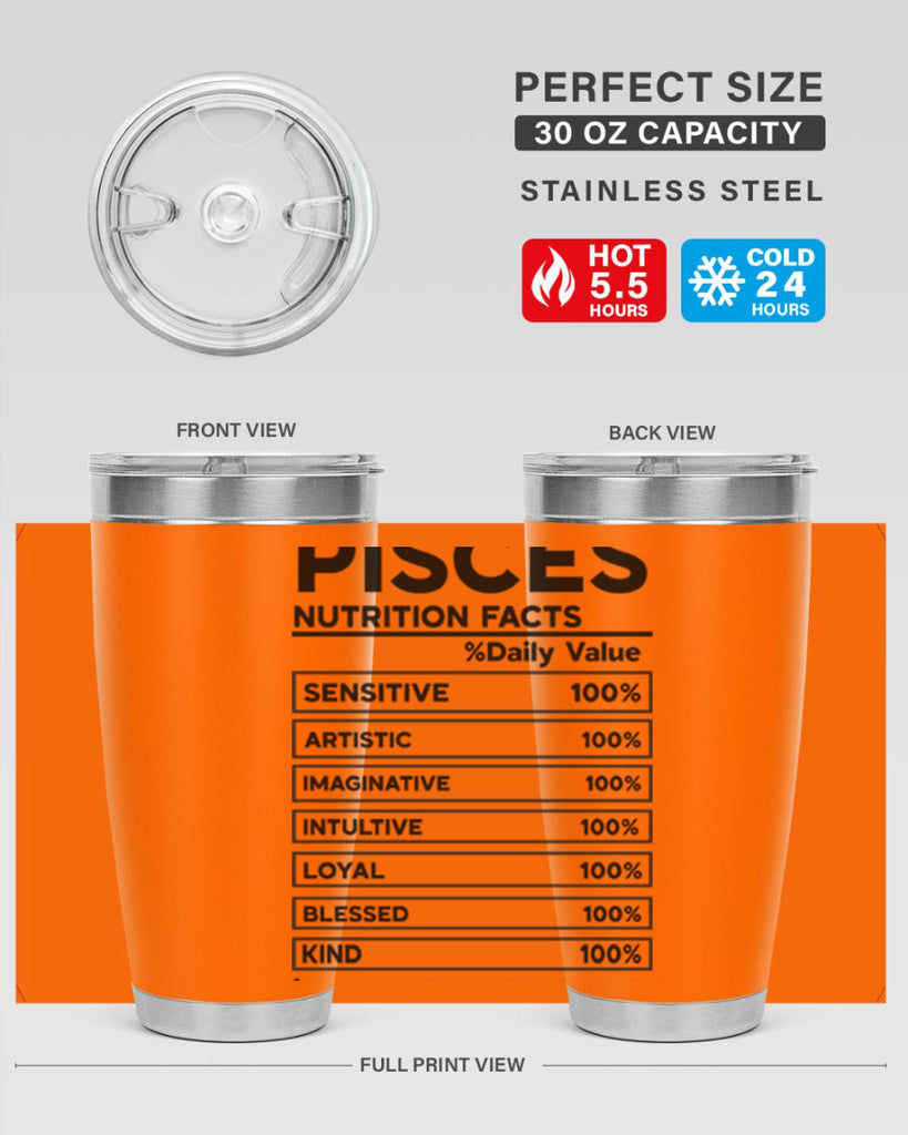 pisces Nutrition Facts 367#- zodiac- Tumbler