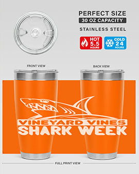 vineyard vines Shark Week Style 8#- shark  fish- Tumbler