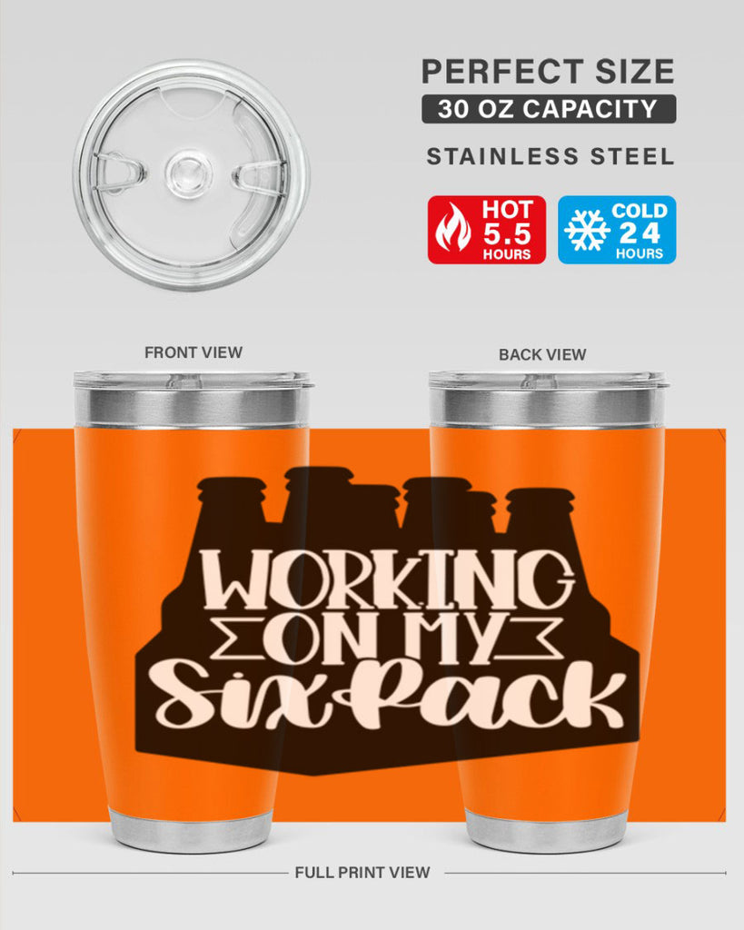 working on my six pack 13#- beer- Tumbler