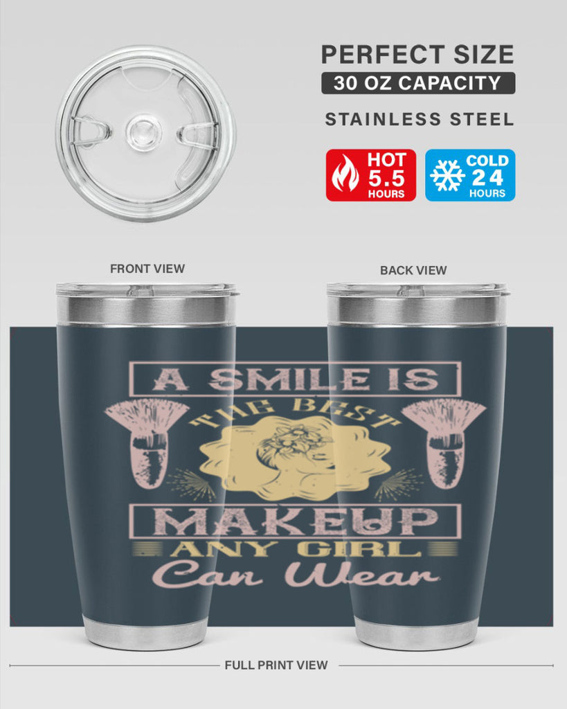 A smile is the best makeup any girl can wear Style 205#- make up- Tumbler