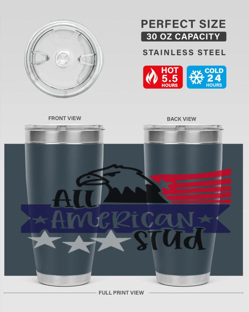 All American Stud Style 142#- Fourt Of July- Tumbler