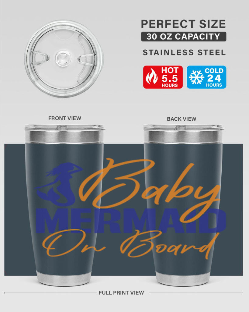 Baby Mermaid on Board 20#- mermaid- Tumbler