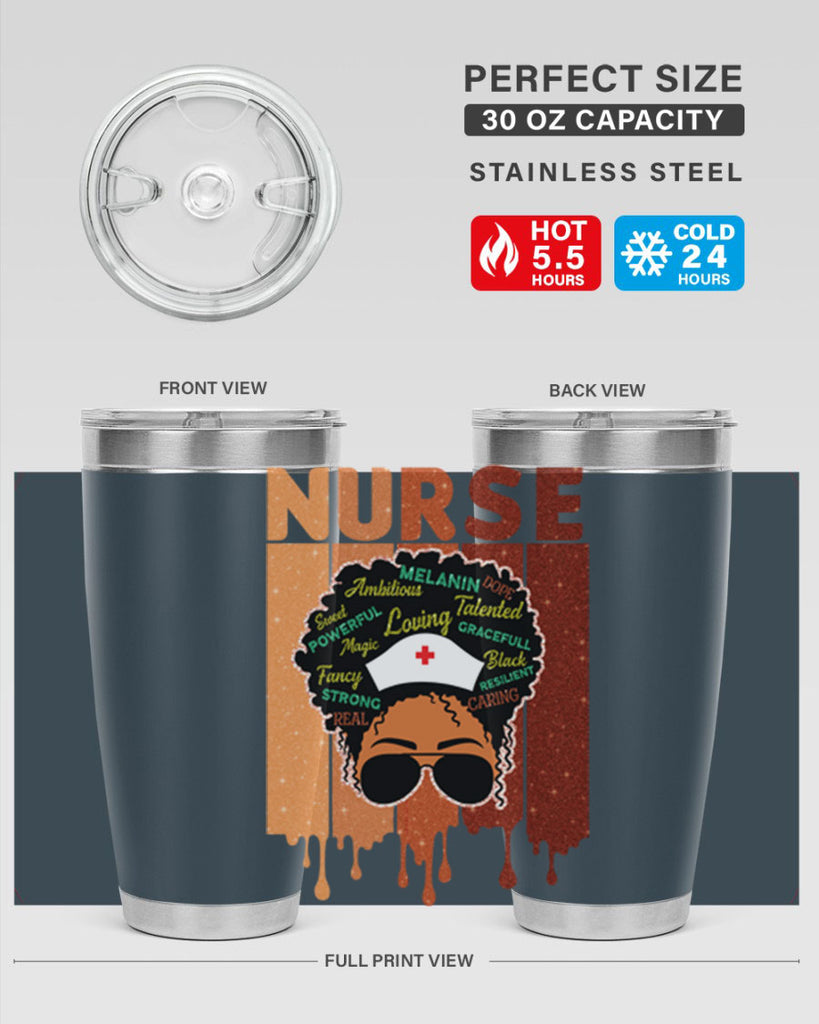 Black Nurse African Melanin Juneteenth 22#- Juneteenth- tumbler