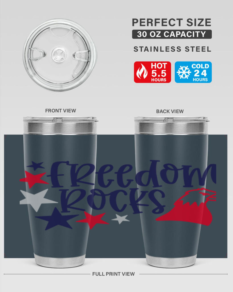 Freedom Rocks Style 148#- Fourt Of July- Tumbler