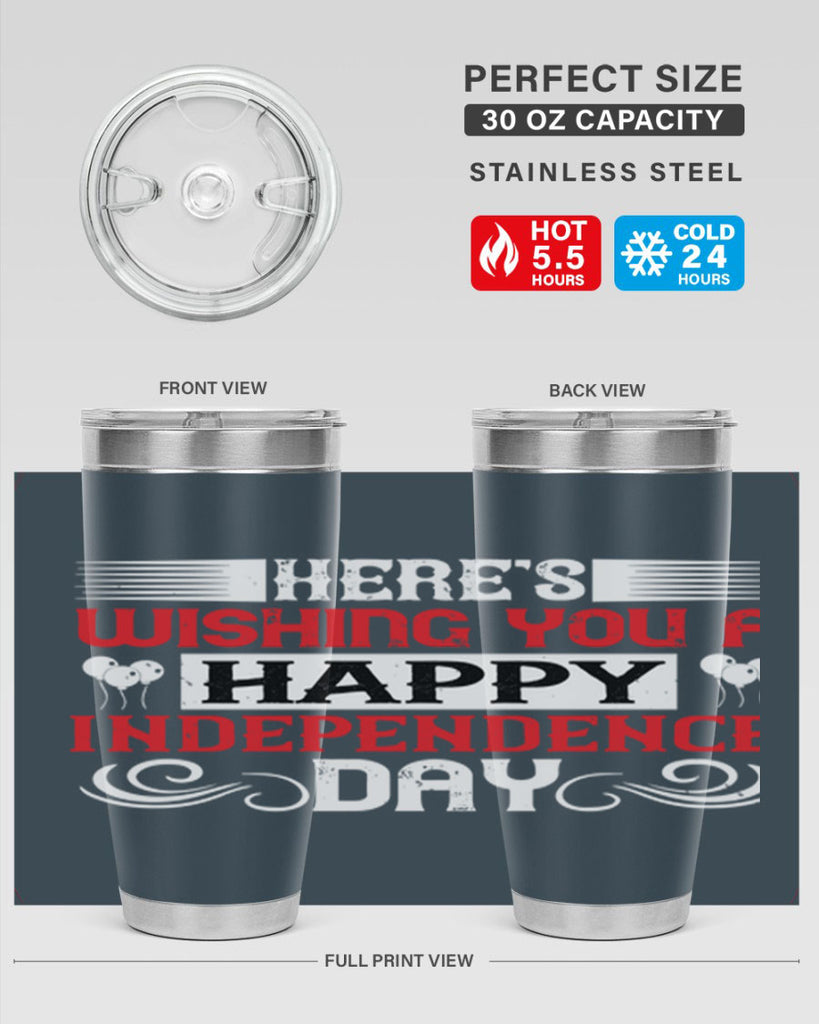 Heres wishing you a happy Independence Day Style 111#- Fourt Of July- Tumbler