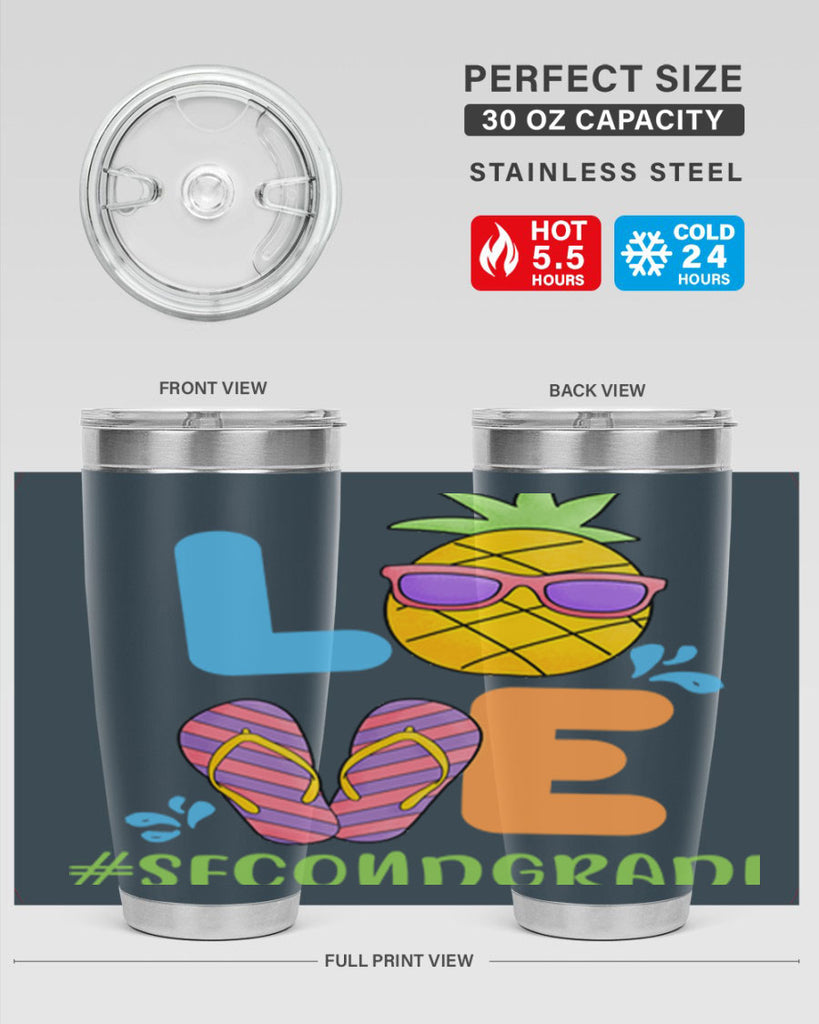 LOVE 2nd Grade Summer Pineapple 17#- second grade- Tumbler