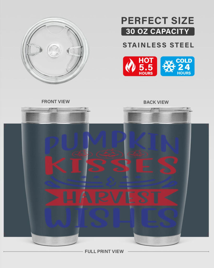 Pumpkin Kisses Harvest Wishes 522#- fall- Tumbler