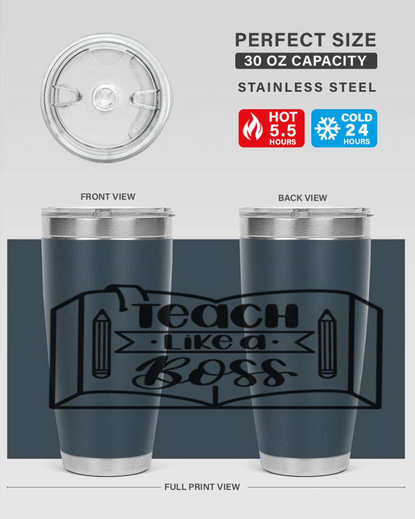 Teach Like A Boss Style 54#- teacher- tumbler