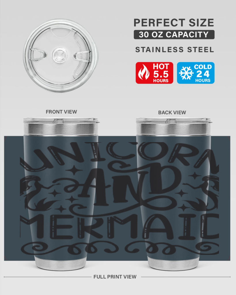 Unicorn and mermaid 660#- mermaid- Tumbler