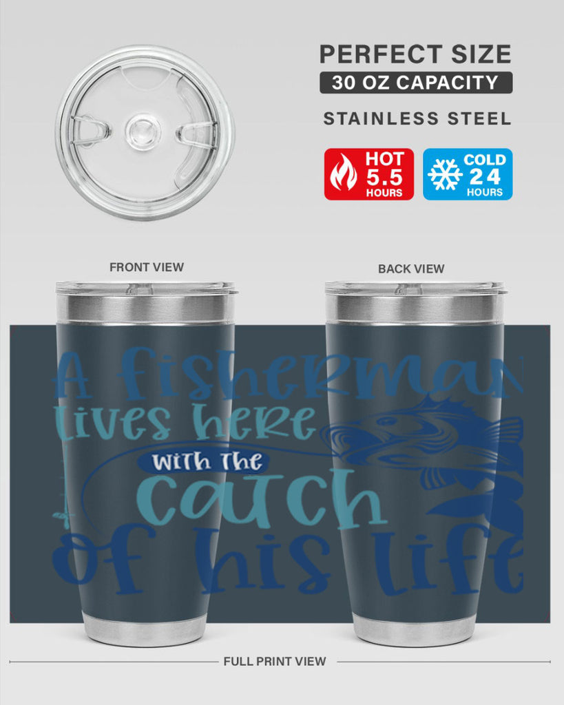 a fisherman lives here with the catch 228#- fishing- Tumbler