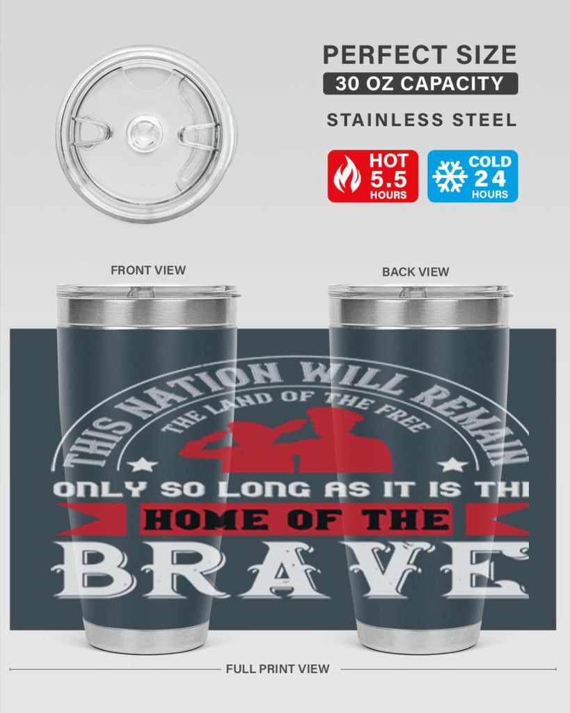 this nation will remain the land of the free only so long as it is the home of the brave 18#- Veterns Day- Tumbler