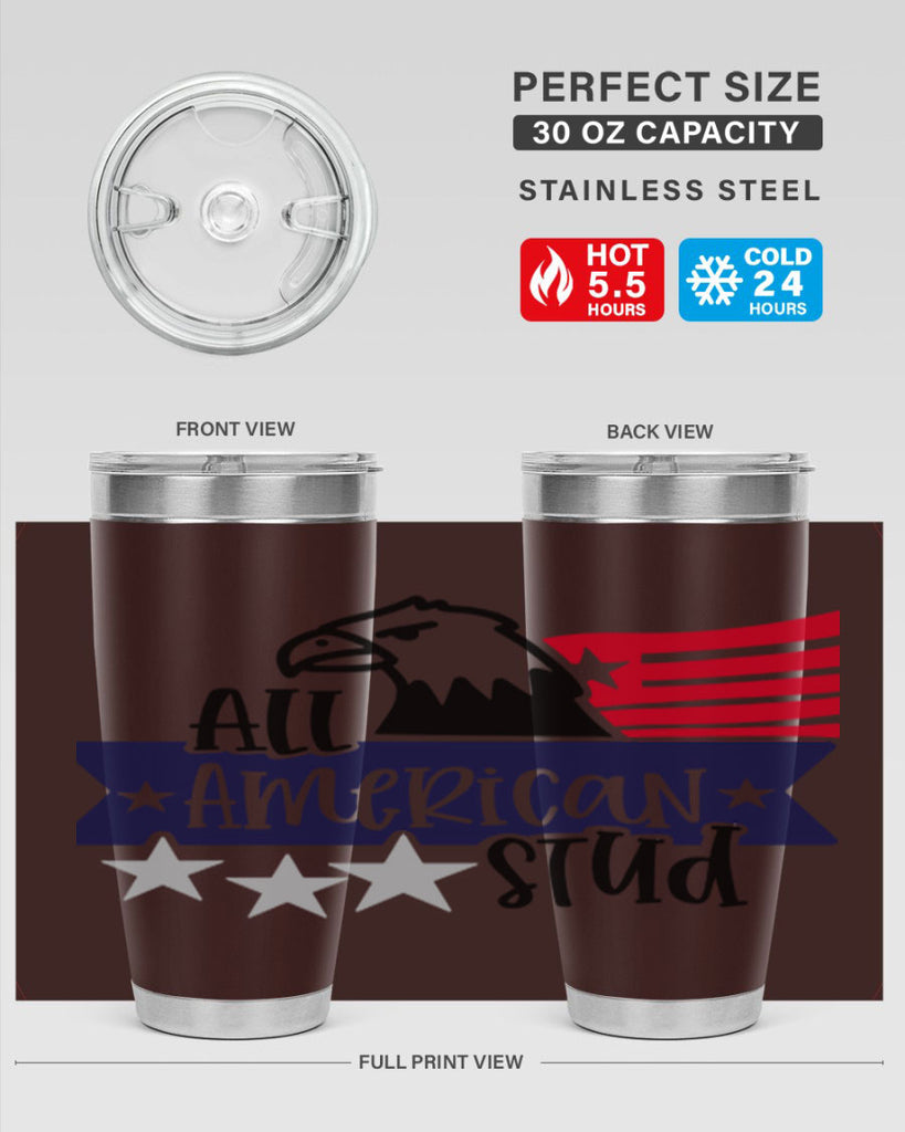 All American Stud Style 142#- Fourt Of July- Tumbler