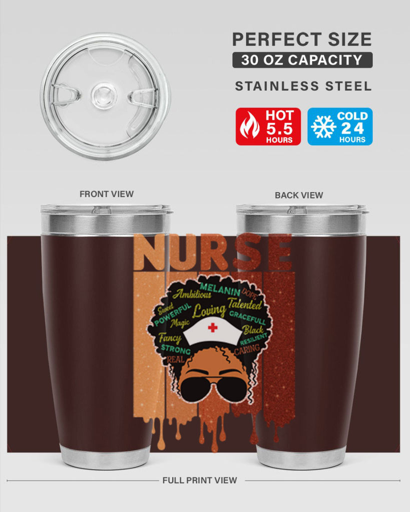 Black Nurse African Melanin Juneteenth 22#- Juneteenth- tumbler