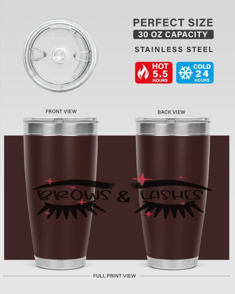 Brows Lashes Style 123#- make up- Tumbler
