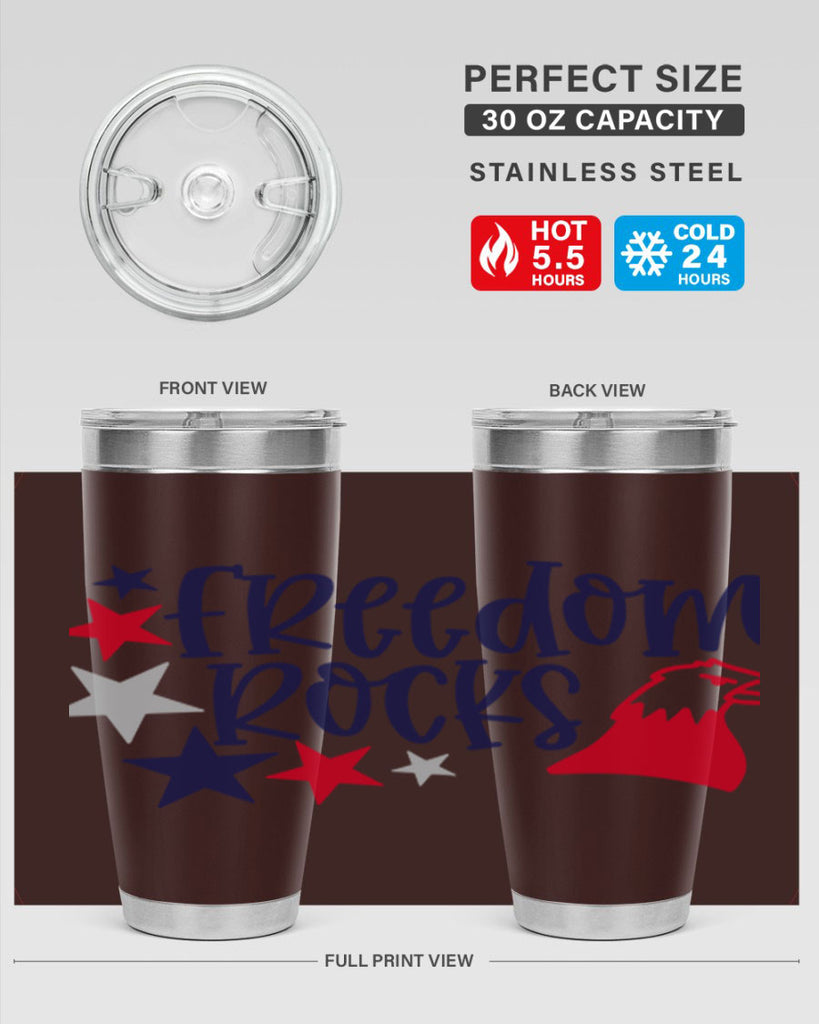 Freedom Rocks Style 148#- Fourt Of July- Tumbler