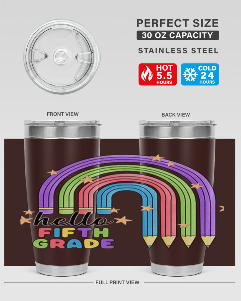Hello 5th Grade Pencil Rainbow 13#- 5th grade- Tumbler