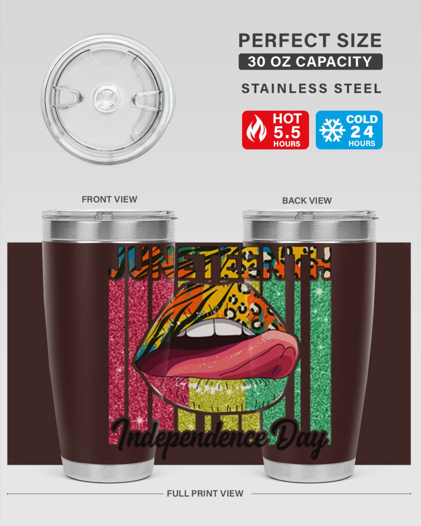 Juneteenth Independence Day Sexy Lip Png 11#- Juneteenth- tumbler