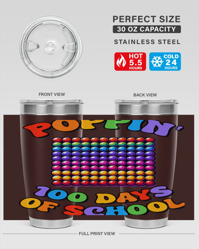 Poppin my way through PNG 54#- 100 days of school- Tumbler
