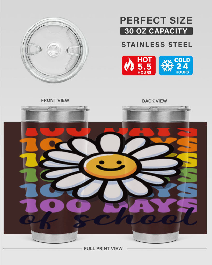 Retro Flower 100 Days Of 56#- 100 days of school- Tumbler