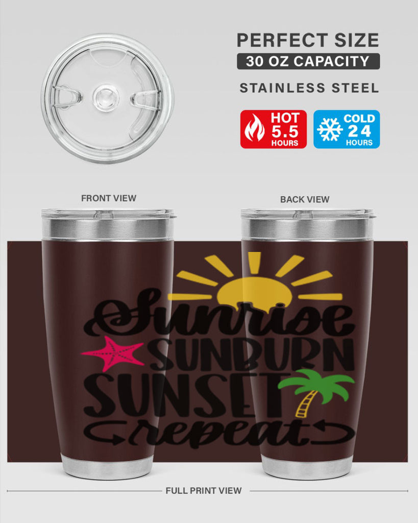 Sunrise Sunburn Sunset Repeat Style 16#- summer- Tumbler