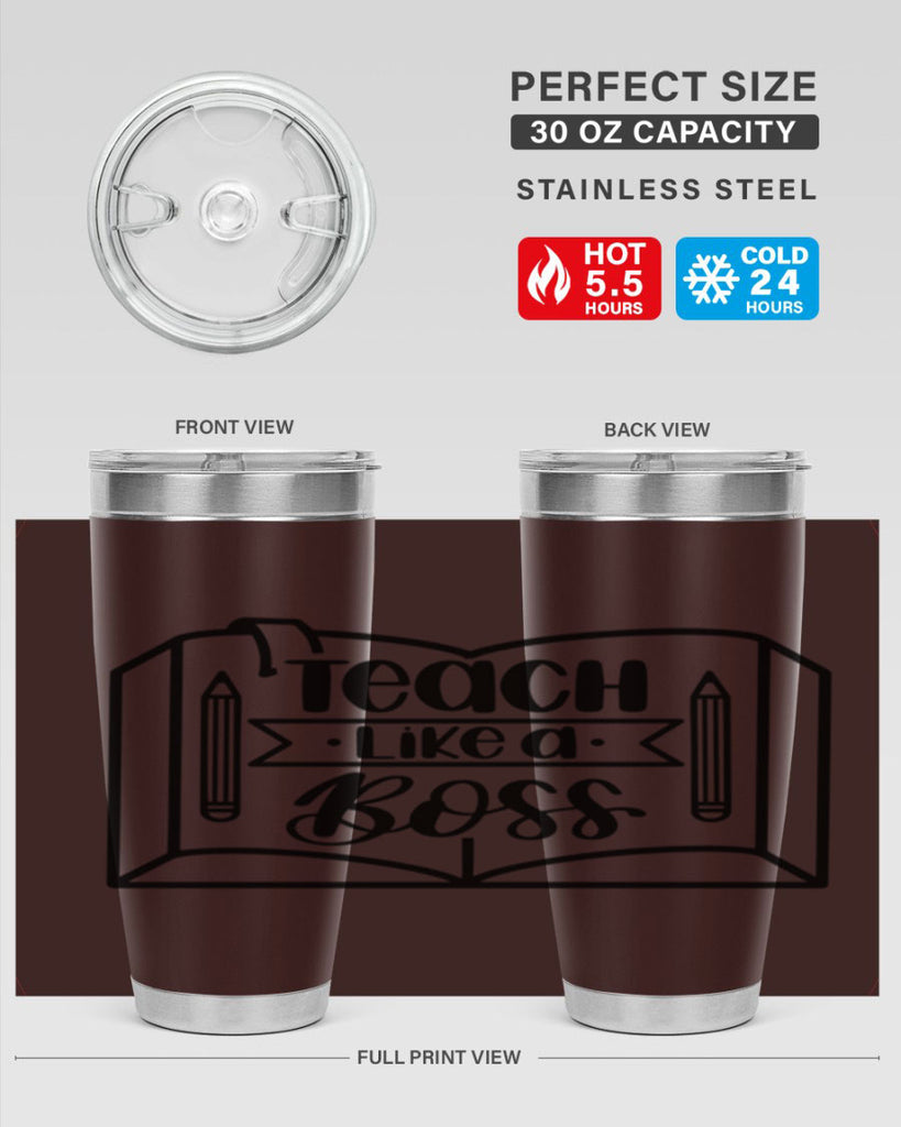 Teach Like A Boss Style 54#- teacher- tumbler