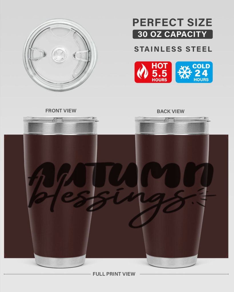 autumn blessings 65#- thanksgiving- Tumbler