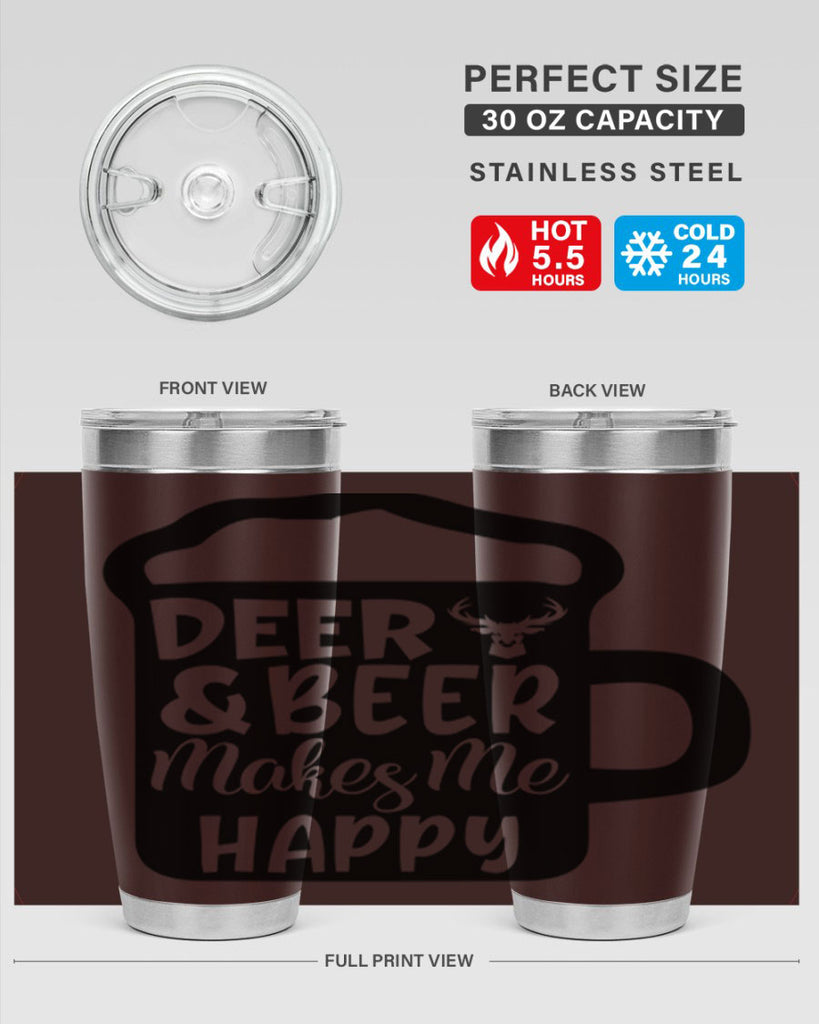 deer and beer makes me happy 17#- hunting- Tumbler
