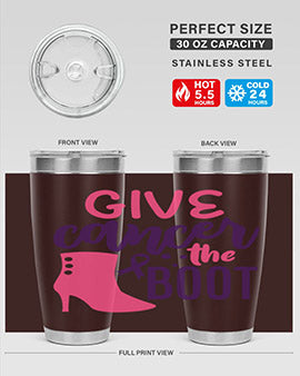give cancer the boot Style 11#- breast cancer- Tumbler