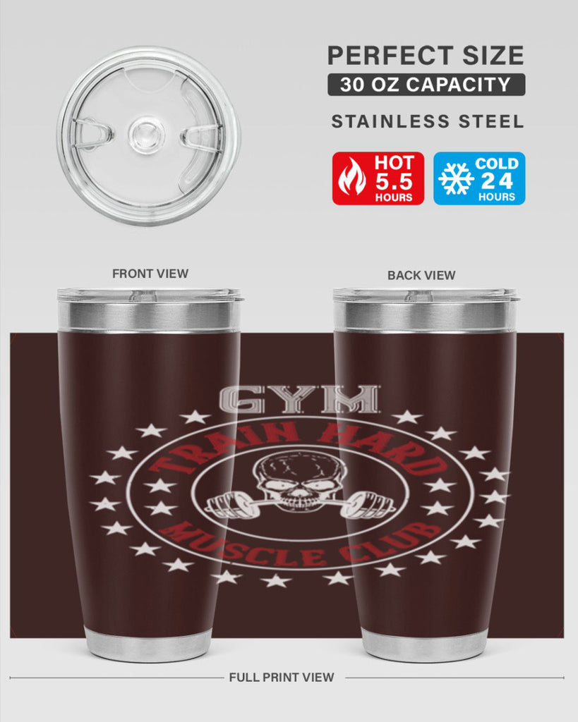 gym train hard mucle club 95#- gym- Tumbler