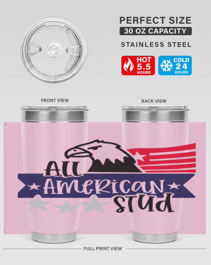 All American Stud Style 142#- Fourt Of July- Tumbler