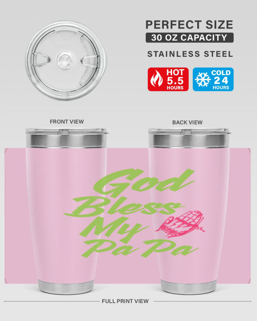 God Bless Papa 107#- grandpa - papa- Tumbler