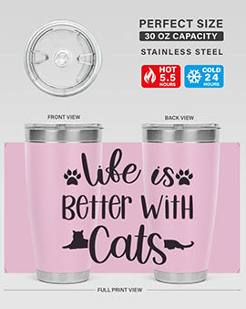 Life Is Better With A Cats Style 99#- cat- Tumbler