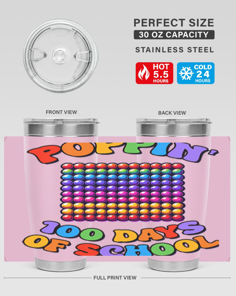 Poppin my way through PNG 54#- 100 days of school- Tumbler