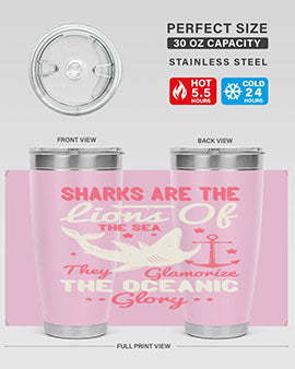 Sharks are the lions of the seaThey glamorize the oceanic glory Style 28#- shark  fish- Tumbler