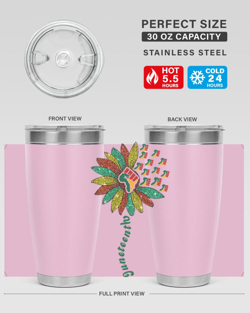 Sunflower Fist Juneteenth Black History 24#- Juneteenth- tumbler