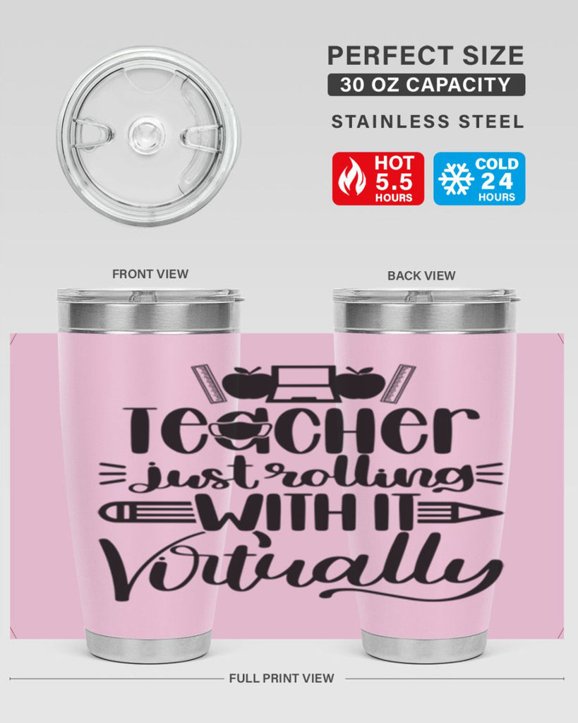 Teacher Just Rolling Style 53#- teacher- tumbler