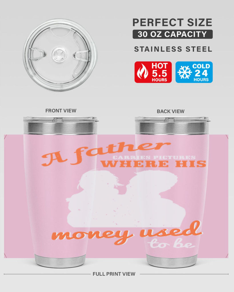 a father carries pictures 273#- fathers day- Tumbler