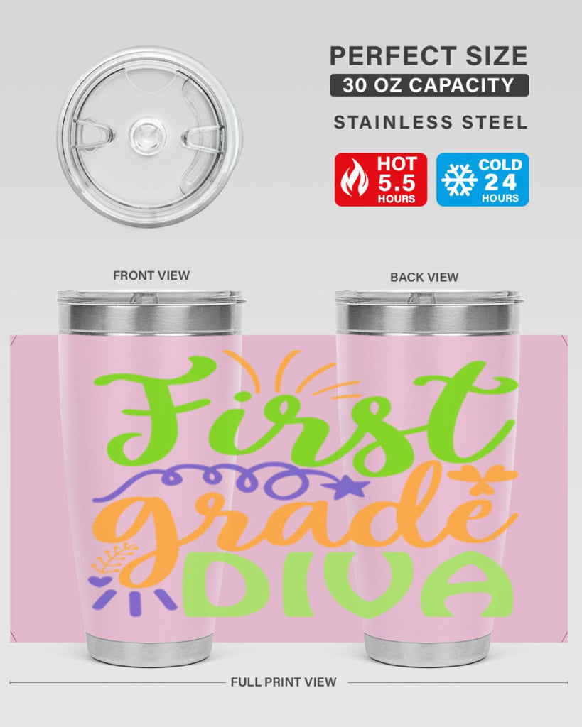 first grade diva 21#- mardi gras- Tumbler